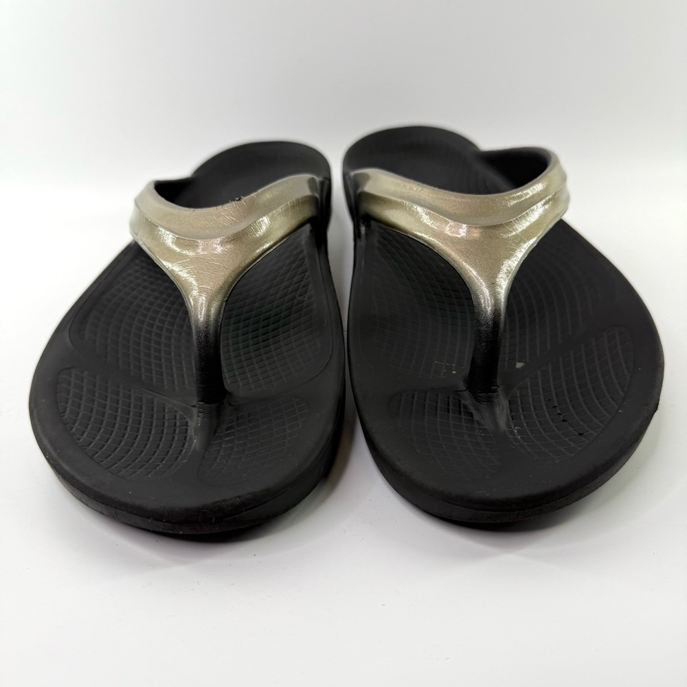 OOFOS OOLALA Luxe Thong Flip Flop Sandals Latte 42/US 11 - Picture 6 of 14